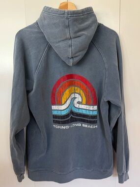 Tofino Long Beach Graphic Pullover Hoodie Vintage Wash